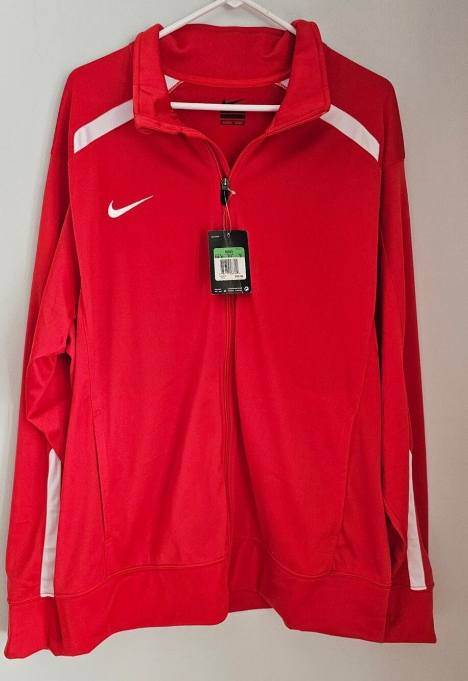 Nike Team Track Jacket Overtime Red Full-Zip Track Training Sports Mens Sz XL